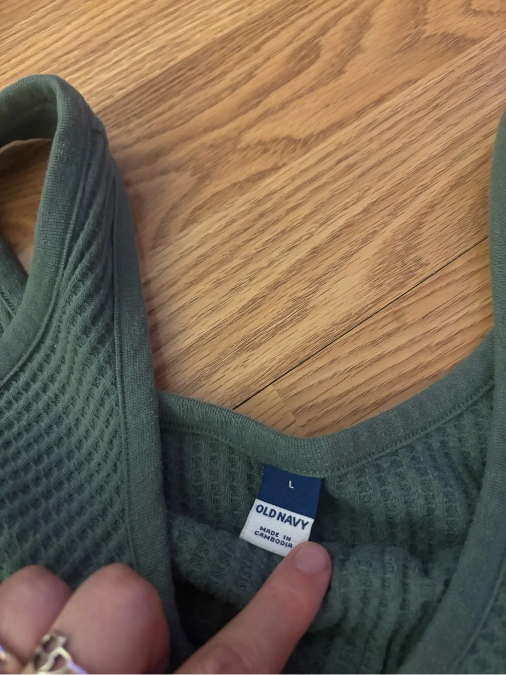 Old Navy Sage Green Waffle Knit Button Front Bralette Size Large
